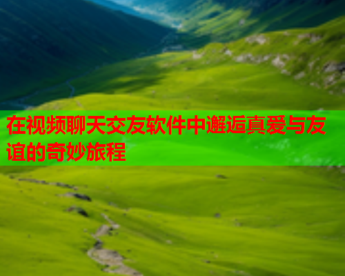 在视频聊天交友软件中邂逅真爱与友谊的奇妙旅程